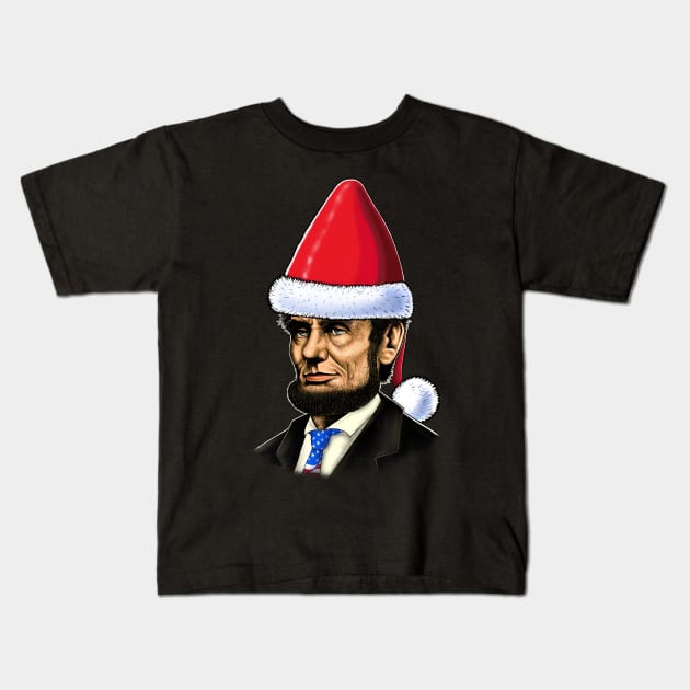 Abraham Lincoln merry Christmas Kids T-Shirt by Artardishop